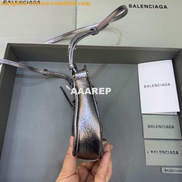 Replica Balenciaga 6940271VG9 Le Cagole Mini Multipouch in Silver Grey Arena lambskin 3