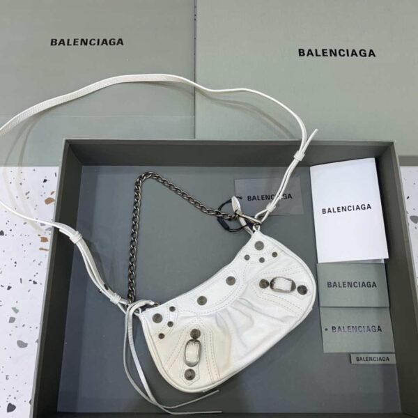 Replica Balenciaga 6940271VG9 Le Cagole Mini Multipouch in White Arena lambskin 3