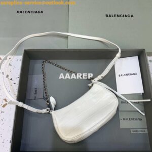 Replica Balenciaga 6940271VG9 Le Cagole Mini Multipouch in White Crocodile 2