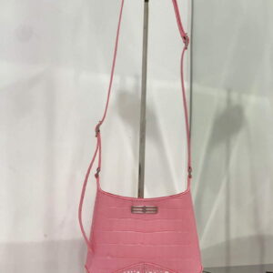 Replica Balenciaga 695589 Women's XX Small Hobo Bag Crocodile Embossed Pink