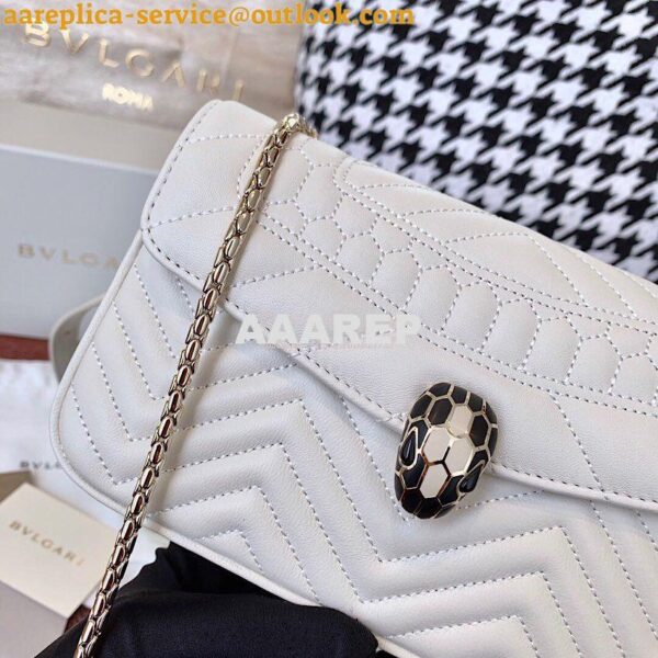 Replica Bvlgari Serpenti Forever Belt Bag 287853 White 4