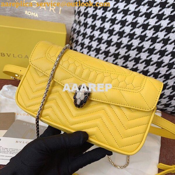 Replica Bvlgari Serpenti Forever Belt Bag 287853 Yellow 3