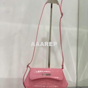 Replica Balenciaga 695645 Women's XX Small Flap Bag Crocodile Embossed In Pink