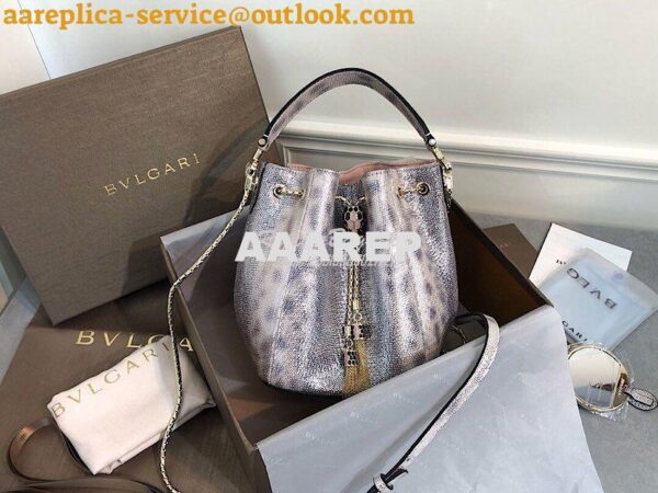 Replica Bvlgari Serpenti Forever Bucket Bag in Crystal Rose Metallic K 3