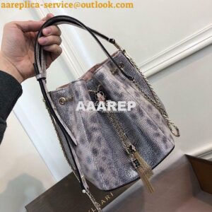 Replica Bvlgari Serpenti Forever Bucket Bag in Crystal Rose Metallic K 2