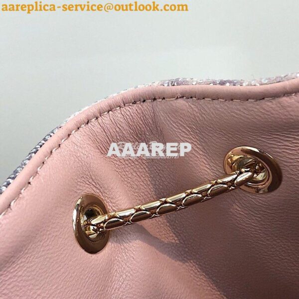 Replica Bvlgari Serpenti Forever Bucket Bag in Crystal Rose Metallic K 9