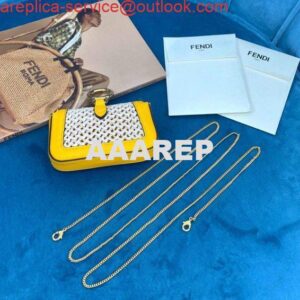 Replica Fendi 7AR844 Nano Baguette Charm Beige Raffia Charm 2