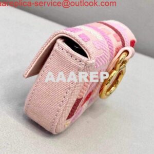 Replica Fendi 7AR844 Nano Baguette Charm Pink Canvas Charm 2