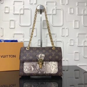 Replica Louis Vuitton Victoire Bag Python and Monogram Canvas N92961 BLV399 2