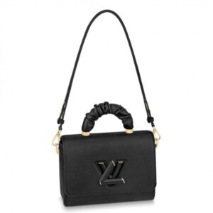 Replica Louis Vuitton Twist MM Bag In Black Taurillon Leather M58688 BLV714