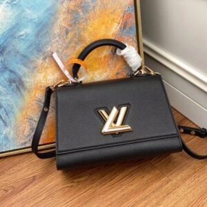 Replica Louis Vuitton Twist One Handle MM Black Bag M57090 BLV679 2