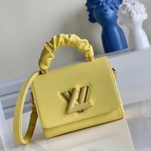 Replica Louis Vuitton Twist PM Bag In Yellow Taurillon Leather M58571 BLV713 2