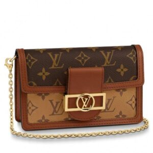 Replica Louis Vuitton Dauphine Chain Wallet Monogram Reverse M68746 BLV365