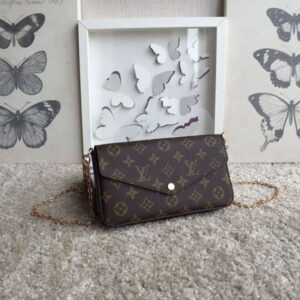 Replica Louis Vuitton Felicie Chain Wallet Monogram Canvas M61276 BLV415 2