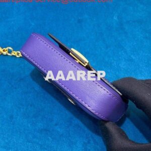 Replica Fendi 7AR844 Nano Baguette Charm Purple Nappa Leather 2