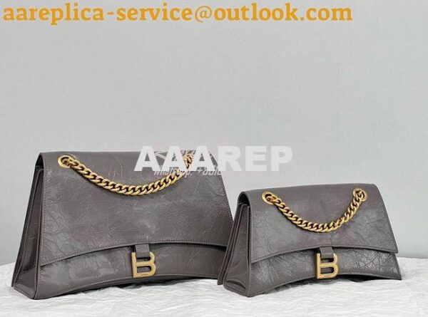 Replica Balenciaga Crush Medium Chain Bag In Dark Grey Crushed Calfski 4