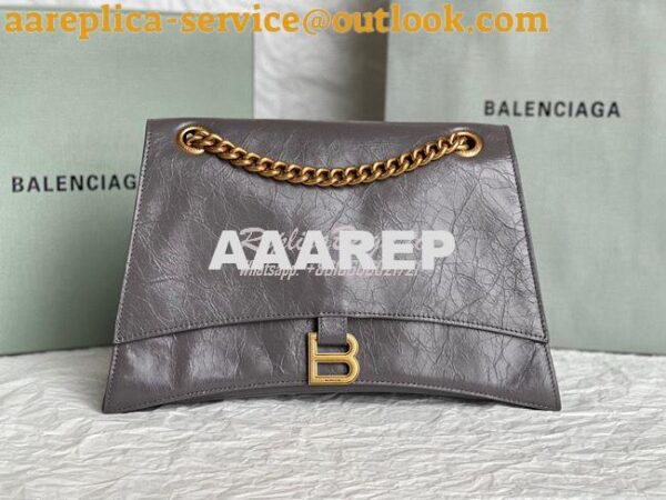 Replica Balenciaga Crush Medium Chain Bag In Dark Grey Crushed Calfski 5