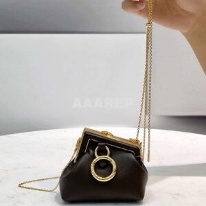 Replica Fendi 7AS051 Nano Fendi First Charm Charm in Coffee nappa leather 2