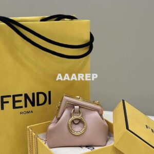 Replica Fendi 7AS051 Nano Fendi First Charm Charm in pink nappa leather 2