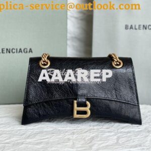 Replica Balenciaga Crush Small Chain Bag In Black Crushed Calfskin 716 2