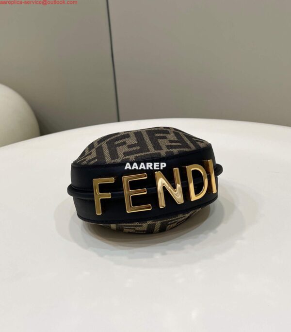 Replica Fendi 7AS089 Nano Fendigraphy coffee Brown leather Charm 80056S 4