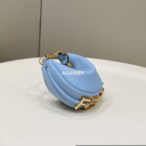 Replica Fendi 7AS089 Nano Fendigraphy Light blue leather Charm 80056S