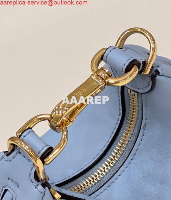 Replica Fendi 7AS089 Nano Fendigraphy Light blue leather Charm 80056S 4