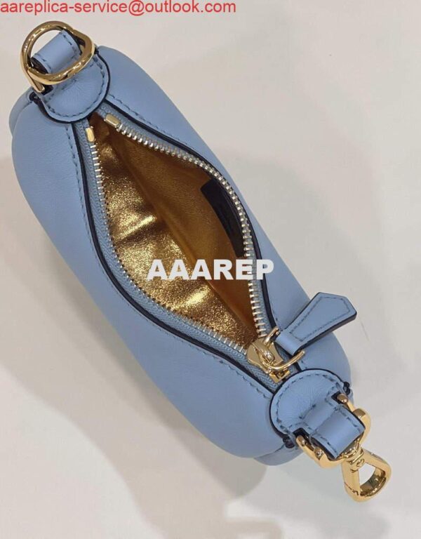 Replica Fendi 7AS089 Nano Fendigraphy Light blue leather Charm 80056S 8