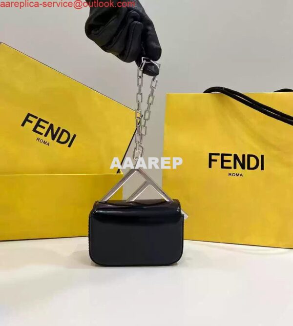 Replica Fendi 7AS173 Fendi First Sight Black leather Nano bag 2