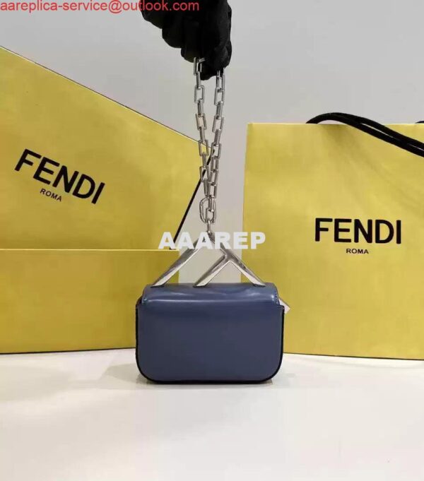 Replica Fendi 7AS173 Fendi First Sight Blue leather Nano bag 3