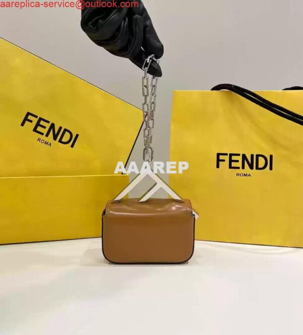 Replica Fendi 7AS173 Fendi First Sight Brown leather Nano bag 2