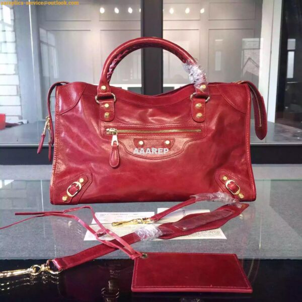 Replica Balenciaga Giant Gold City Claret Red 3