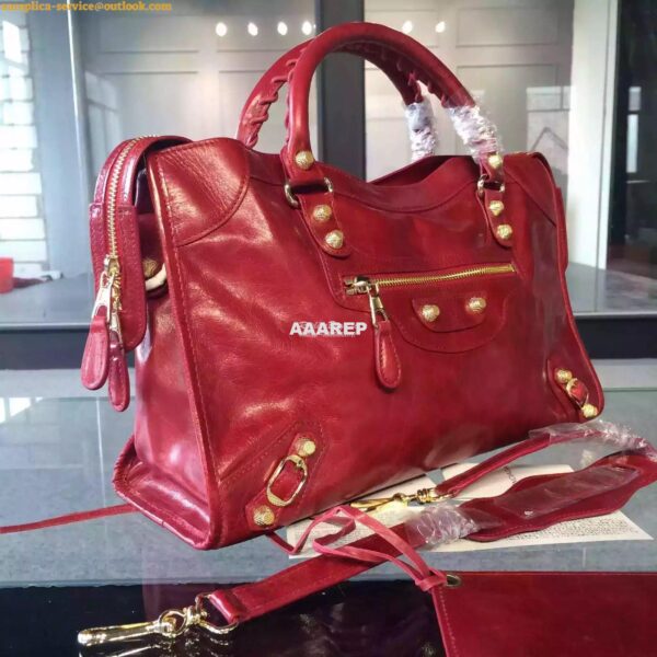 Replica Balenciaga Giant Gold City Claret Red 4