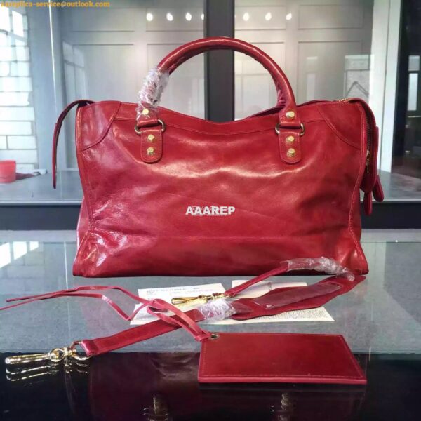 Replica Balenciaga Giant Gold City Claret Red 6