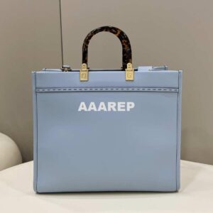 Replica Fendi 8266S Sunshine Medium Bag 8BH386 Light blue leather shopper