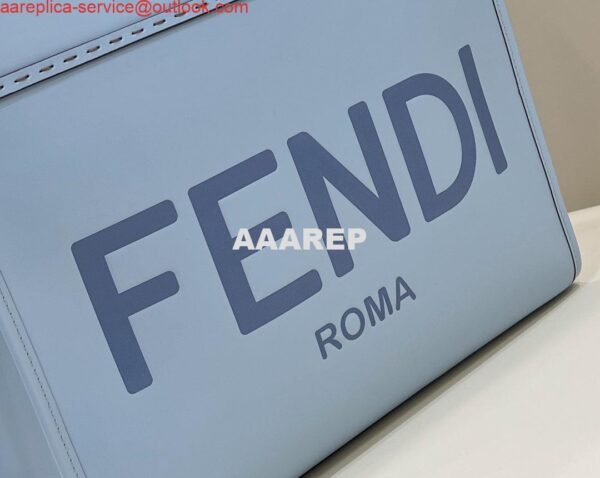 Replica Fendi 8266S Sunshine Medium Bag 8BH386 Light blue leather shopper 4