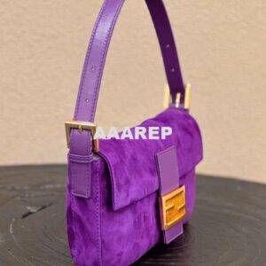 Replica Fendi 8339 Baguette Middle Age Solid Color Series Underarm Bag Purple 2