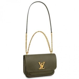 Replica Louis Vuitton Lockme Chain PM Bag In Green Leather M57067 BLV685