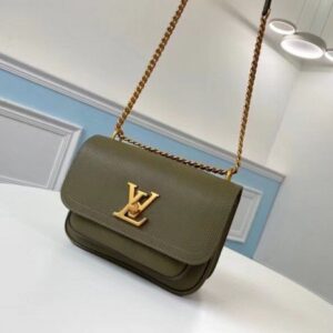 Replica Louis Vuitton Lockme Chain PM Bag In Green Leather M57067 BLV685 2