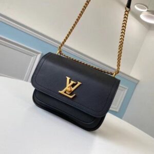 Replica Louis Vuitton Lockme Chain PM Bag In Green Leather M57073 BLV684 2