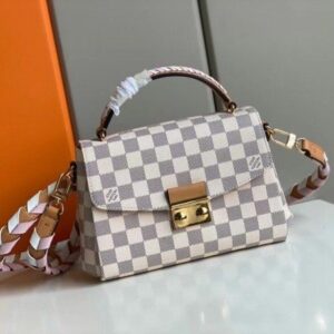 Replica Louis Vuitton Damier Azur Croisette Bag With Braided Strap N50053 BLV042 2