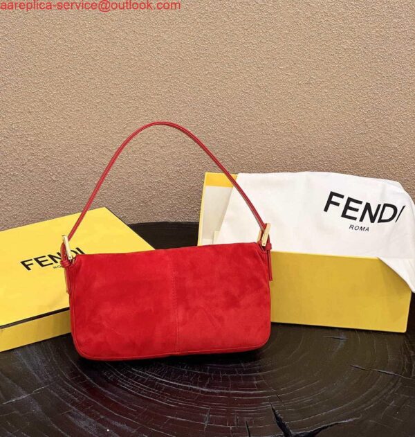 Replica Fendi 8339 Baguette Middle Age Solid Color Series Underarm Bag Red 3