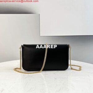 Replica Fendi 8521 Baguette Chain Midi Shoulder Bag Black 2