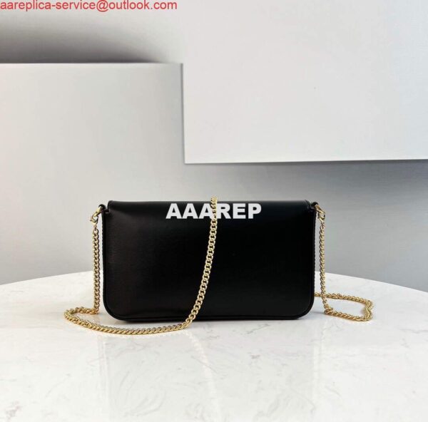 Replica Fendi 8521 Baguette Chain Midi Shoulder Bag Black 4