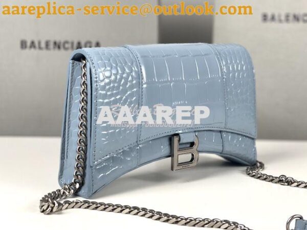 Replica Balenciaga Hourglass Chain Bag in Shiny Crocodile Embossed Lea 3