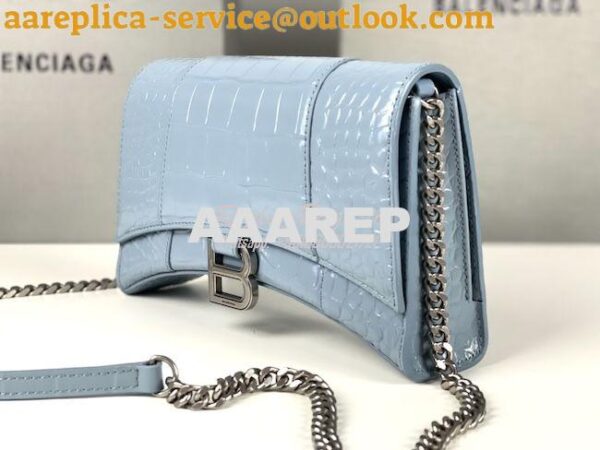 Replica Balenciaga Hourglass Chain Bag in Shiny Crocodile Embossed Lea 6