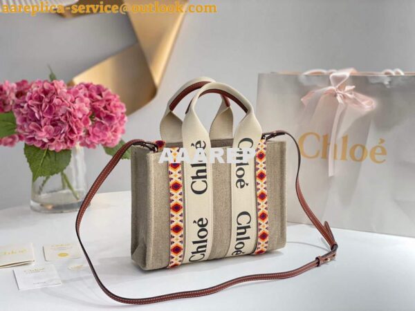 Replica Chloe 385E6690U Small Woody Tote Bag Orange 5