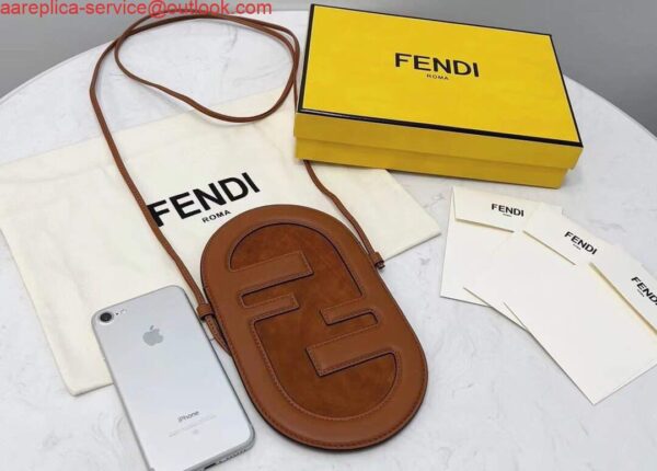 Replica Fendi 8526 Phone Shoulder Bag Brown 3