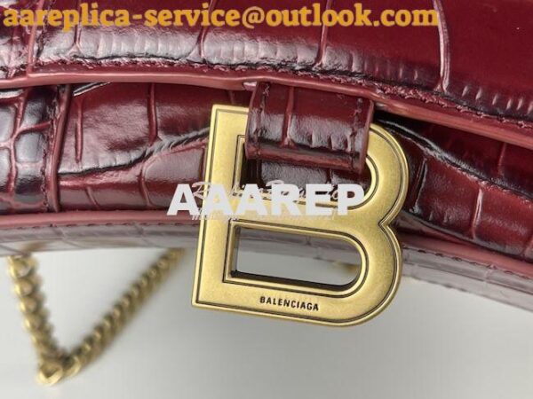 Replica Balenciaga Hourglass Chain Bag in Shiny Crocodile Embossed Lea 20