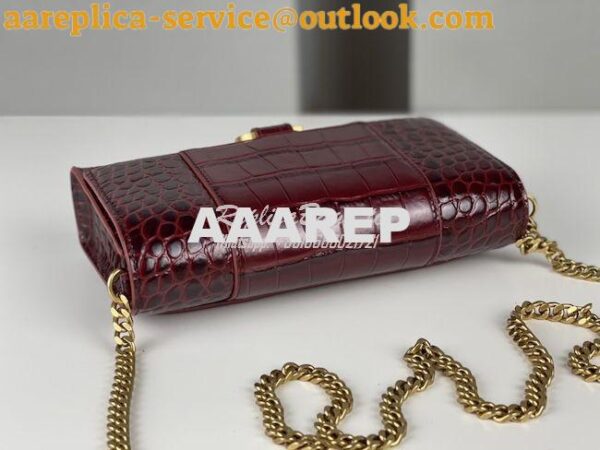 Replica Balenciaga Hourglass Chain Bag in Shiny Crocodile Embossed Lea 21